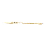 14K Gold Dagger 3-CZ Chain Dangle Charm