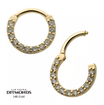 14K Gold Eternity Front Prong Set Diamonds Clicker