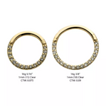 14K Gold Eternity Front Prong Set Diamonds Clicker