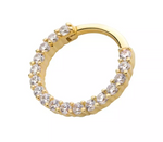 14K Gold Prong Set Full CZ Front Facing Clicker