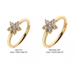 14K Gold Centerpiece Prong Set CZ Flower Side Facing Clicker