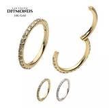 14K Gold Eternity Prong Set Side Facing Diamond Clicker (2 colors)