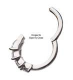 14K White Gold Prong Set 4 CZ Clicker