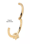 14K Gold Prong Set Single CZ Side Facing Clicker