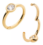 14K Gold Bezel Set CZ Side Facing Clicker