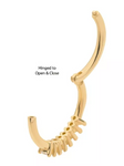14K Gold Prong Set 8 CZ Beaded Edge Side Facing Clicker