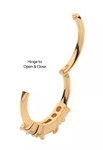 14K Gold Prong Set 5 CZ Baguette Side Facing Clicker
