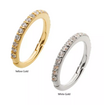 14K Gold Eternity Prong Set Side Facing CZ Clicker (2 colors)