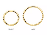 14K Gold Twisted Rope Front Facing Clicker