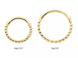 14K Gold Twisted Rope Front Facing Clicker