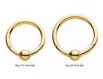 14K Gold with 3mm Ball Clicker