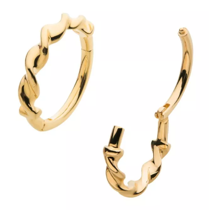 14K Gold Twisted Side Facing Clicker