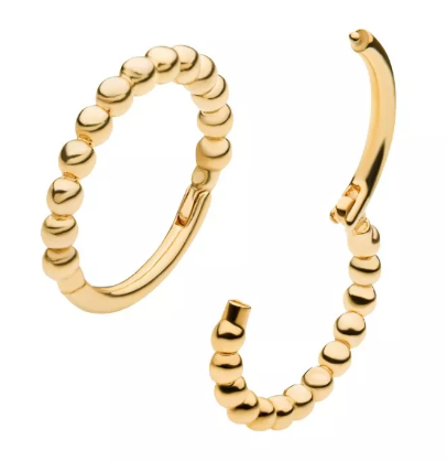 14K Gold Beaded Edge Side Facing Clicker