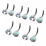 Titanium Threadless Prong Set Round CZ/Opal Fixed Navel Curve. Bottom Only (2 colors)