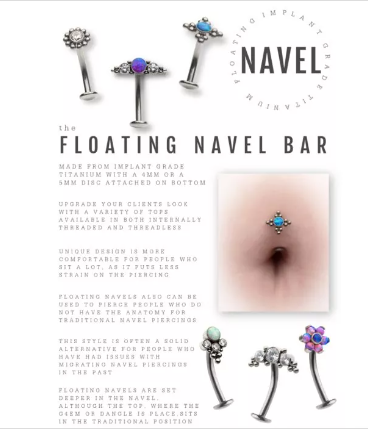 Floating hot sale navel bar