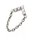 Titanium 5-Cluster CZ Arrow Shape Chain Top (2 options)