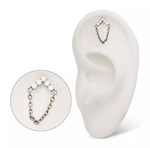 Titanium 5-Cluster CZ Arrow Shape Chain Top (2 options)