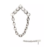 Titanium 5-Cluster CZ Arrow Shape Chain Top (2 options)