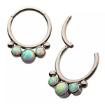 Titanium Bezel Set 3 Front Facing Beads & Opals Clicker.