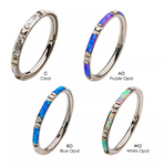 Titanium Baguette CZ/Opal Side Facing Clicker (4 colors)