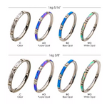 Titanium Baguette CZ/Opal Side Facing Clicker (4 colors)