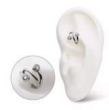 Titanium Double Ended Twist Side Facing Bezel CZ/Opal Clicker (2 colors)