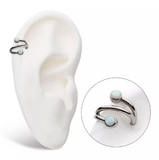 Titanium Double Ended Twist Side Facing Bezel CZ/Opal Clicker (2 colors)