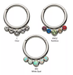 Titanium 5 Swarovski Crystal/Opal Front Facing Clicker (3 colors)