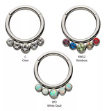 Titanium 5 Swarovski Crystal/Opal Front Facing Clicker (3 colors)
