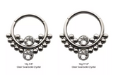 Titanium Bezel Swarovski Crystal Cluster Beads Front Facing Clicker