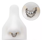 Titanium 3 Prong Set CZ Front Facing Chain Clicker