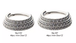Titanium Triple Stacked Side Facing CZ Pave Clicker