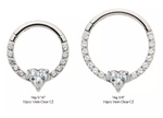 Titanium CNC Set Full CZ & Big Heart CZ Front Facing Clicker