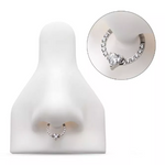 Titanium CNC Set Full CZ & Big Heart CZ Front Facing Clicker