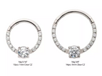 Titanium CNC Set Full CZ & Big Round CZ Front Facing Clicker