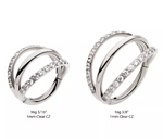 Titanium Fan Out Triple Hoop CNC Set CZ Side Facing Clicker