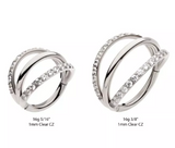 Titanium Fan Out Triple Hoop CNC Set CZ Side Facing Clicker