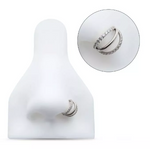 Titanium Fan Out Triple Hoop CNC Set CZ Side Facing Clicker