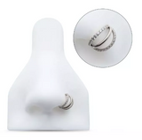Titanium Fan Out Triple Hoop CNC Set CZ Side Facing Clicker
