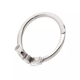 Titanium 3-Cluster Prong Set Marquise CZ Side Facing Clicker