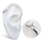 Titanium 3-Cluster Prong Set Marquise CZ Side Facing Clicker