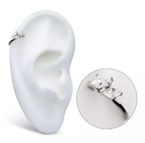 Titanium 3-Cluster Prong Set Marquise CZ Side Facing Clicker
