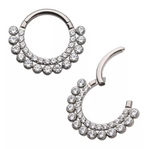 Titanium Double Row Clustered CZ Front Facing Clicker