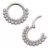 Titanium Double Row Clustered CZ Front Facing Clicker