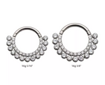 Titanium Double Row Clustered CZ Front Facing Clicker