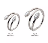 Titanium Double Ended Twist Marquise CZ Side Facing Clicker