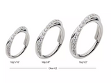 Titanium Crisscross CZ Side Facing Clicker