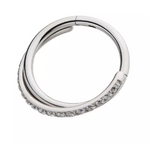 Titanium Crisscross CZ Side Facing Clicker