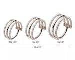 Titanium Triple Hoop CNC Set CZ Side Facing Clicker (4 options)