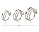 Titanium Triple Hoop CNC Set CZ Side Facing Clicker (4 options)